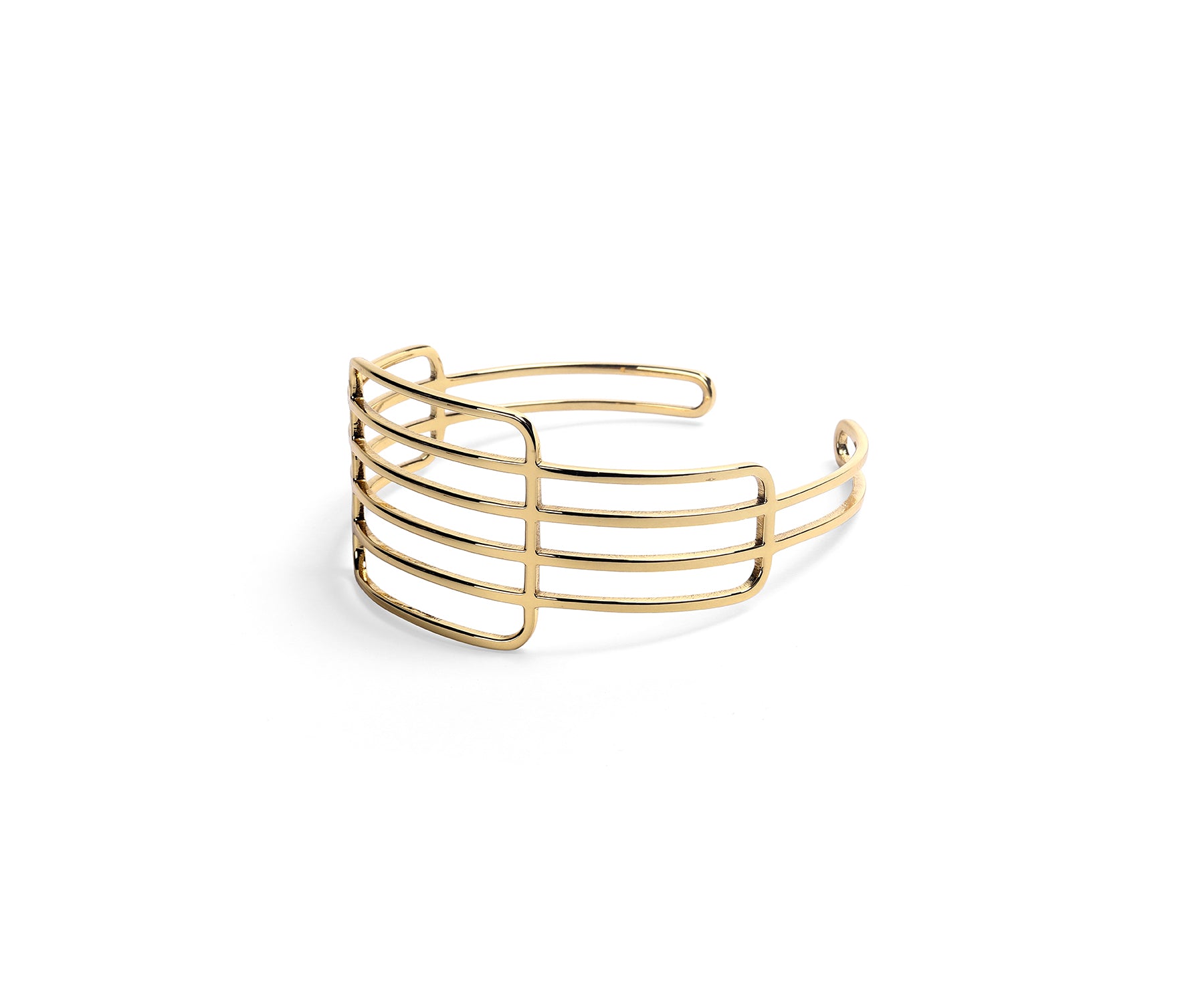 Era Grid Wrist Cuff Polished Brass